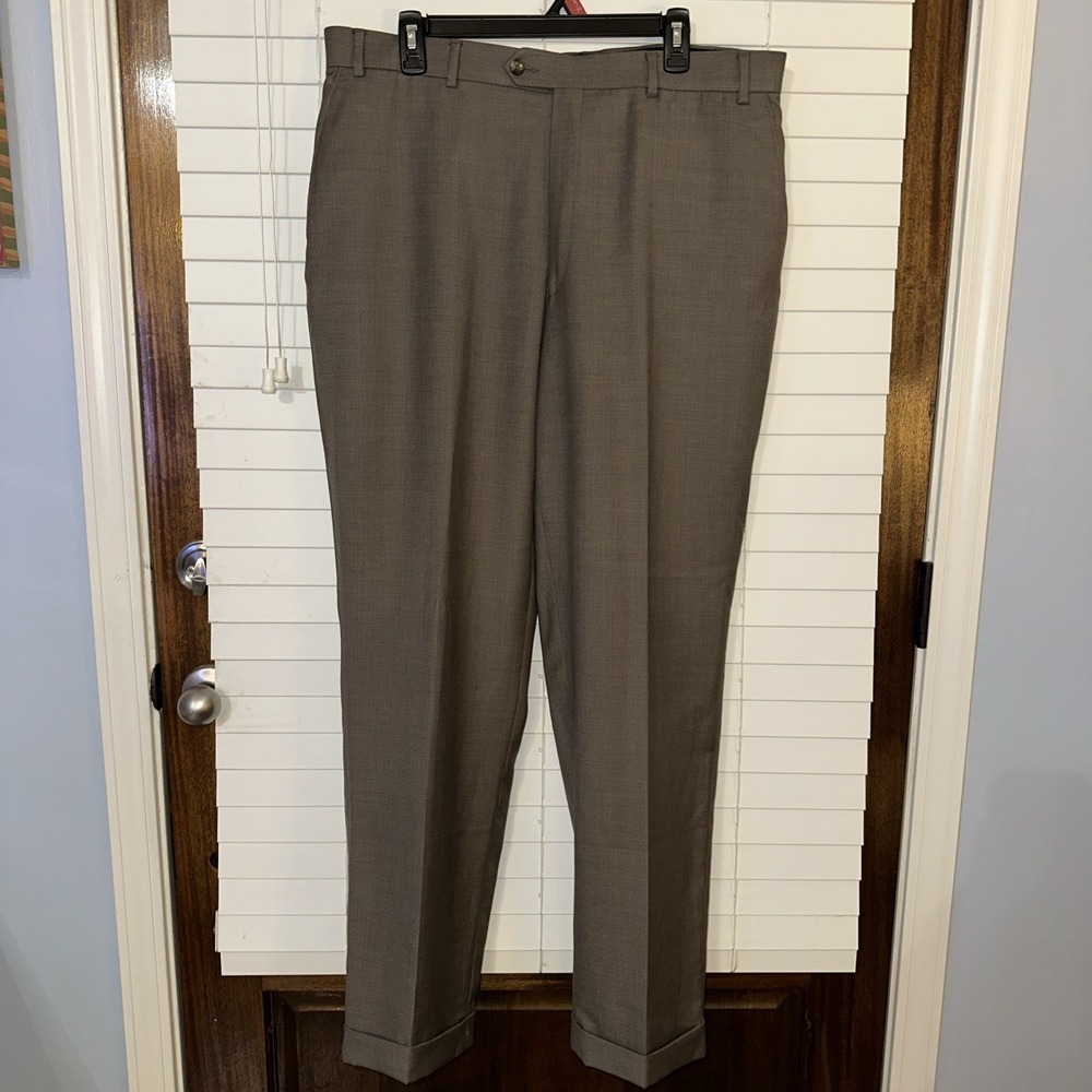 Jos. A. Bank Dress Pants Mens Travelers Tailored Fit Flat Front 38x32 Hemmed